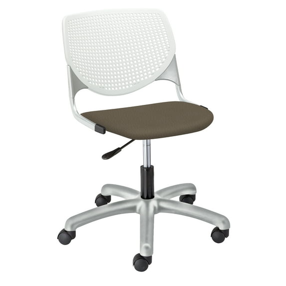 KFI Studios KOOL Home and Office Computer Chair, White Back, Java Seat