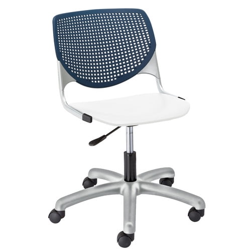 KFI Studios KOOL Home and Office Computer Chair, White Seat, Navy Back