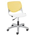 thumbnail image 1 of KFI Studios KOOL Home and Office Computer Chair, White Seat, Yellow Back, 1 of 2
