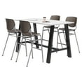 thumbnail image 1 of KFI Studios Midtown 6' x 3' Pub Table Set, Designer White , 4 Brownstone KOOL Stools, 1 of 2