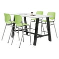 thumbnail image 1 of KFI Studios Midtown 6' x 3' Pub Table Set, Designer White , 4 Lime Green KOOL Stools, 1 of 2