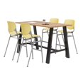 thumbnail image 1 of KFI Studios Midtown 6' x 3' Pub Table Set, Maple , 4 Yellow KOOL Stools, 1 of 2