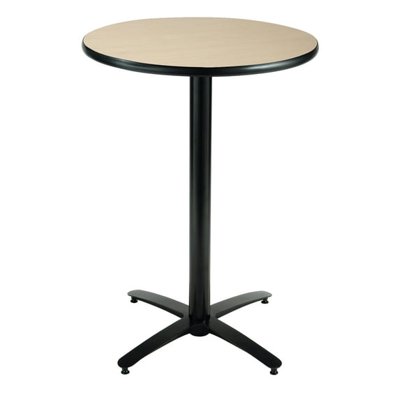 KFI Studios Mode 2.5' Round Bistro Table, Dark Mahogany, Arched X-Base