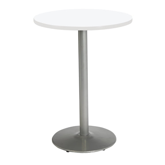 KFI Studios Mode 2.5' Round Bistro Table, Designer White, Silver Base