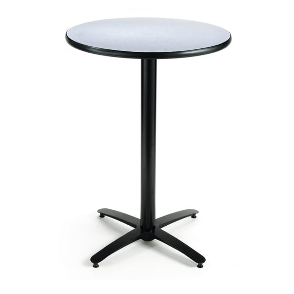 KFI Studios Mode 2.5' Round Bistro Table, Grey Nebula, Arched X-Base