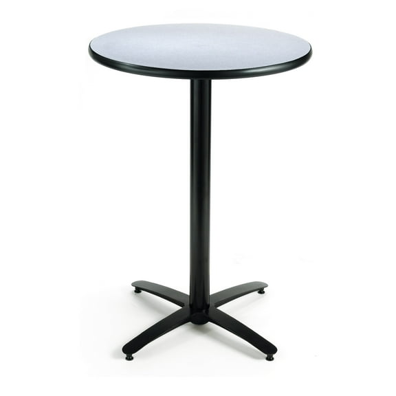 KFI Studios Mode 2.5' Round Bistro Table, Grey Nebula, Arched X-Base