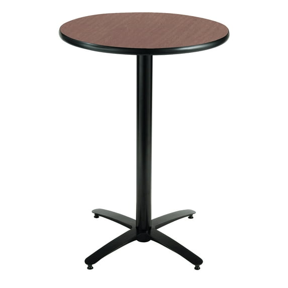 KFI Studios Mode 2.5' Round Bistro Table, Medium Oak, Arched X-Base
