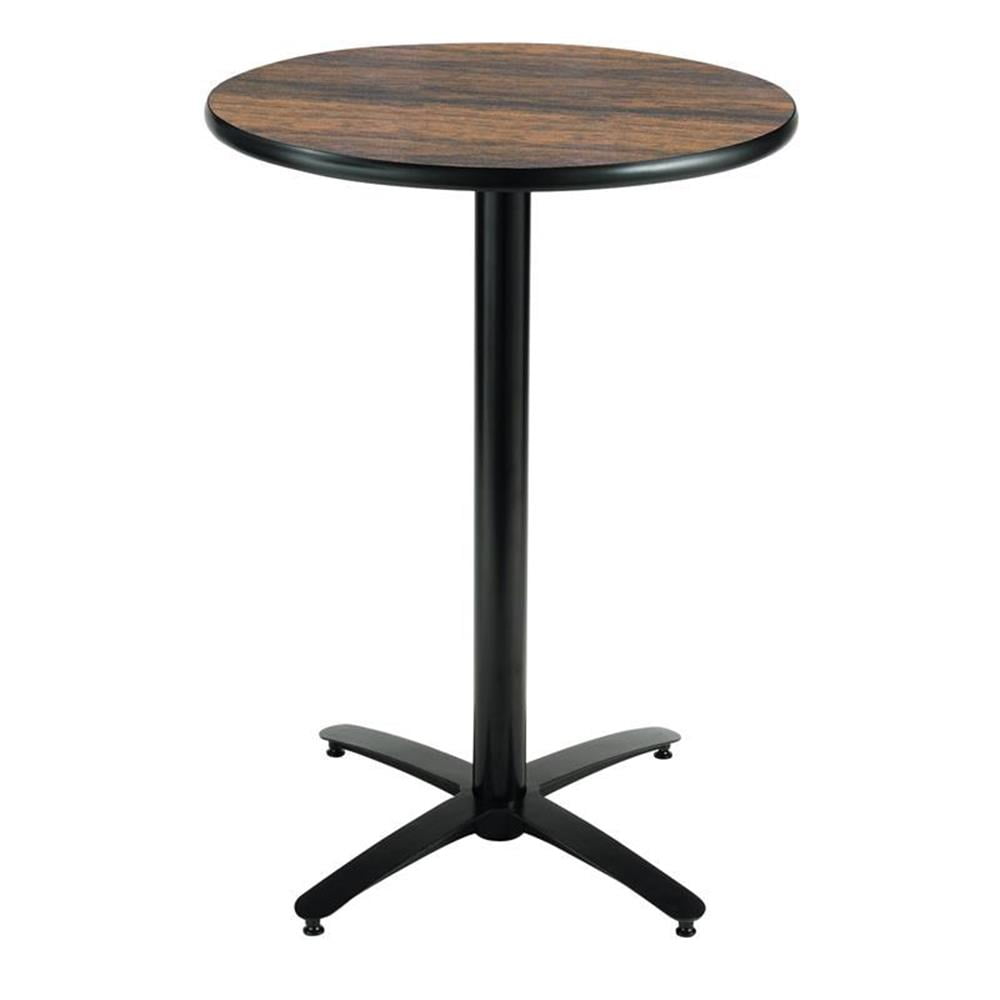 Walnut Round Bar Height Pedestal Dining Table