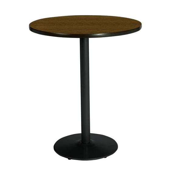 KFI Studios Mode 2.5' Round Bistro Table, Walnut, Black Base