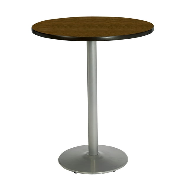 KFI Studios Mode 2.5' Round Bistro Table, Walnut, Silver Base