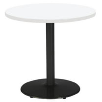 KFI Studios Mode 2.5' Round Dining Table, Designer White, Black Base