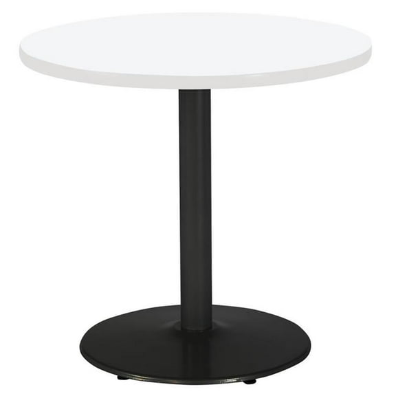 KFI Studios Mode 2.5' Round Dining Table, Designer White, Black Base