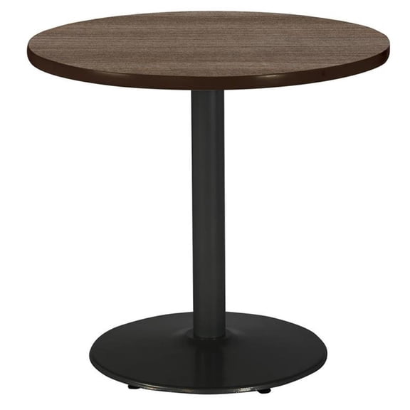KFI Studios Mode 2.5' Round Dining Table, Studio Teak, Black Base