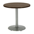 thumbnail image 1 of KFI Studios Mode 2.5' Round Dining Table, Studio Teak, Silver Base, 1 of 5