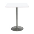 thumbnail image 1 of KFI Studios Mode 2.5' Square Bistro Table, Designer White, Silver Base, 1 of 6