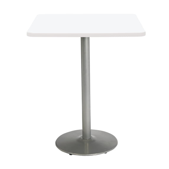 KFI Studios Mode 2.5' Square Bistro Table, Designer White, Silver Base