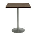 thumbnail image 1 of KFI Studios Mode 2.5' Square Bistro Table, Studio Teak, Silver Base, 1 of 6