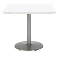 thumbnail image 1 of KFI Studios Mode 2.5' Square Counter Height Dining Table, Designer White, Silver Base, 1 of 2