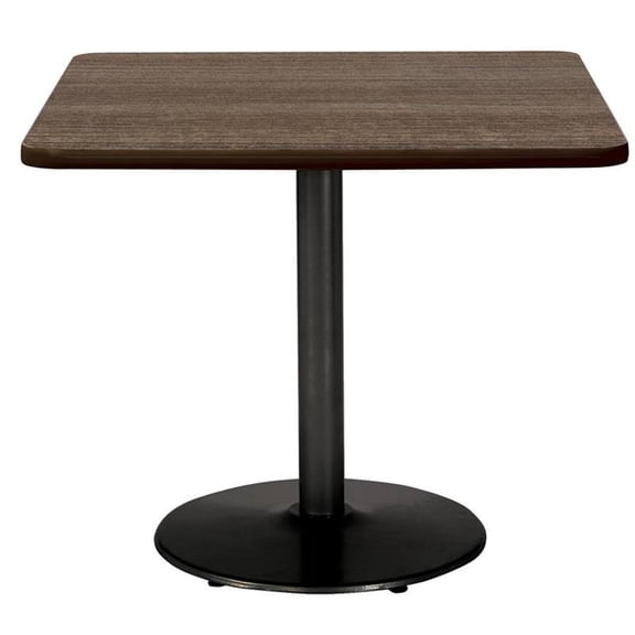 KFI Studios Mode 2.5' Square Counter Height Dining Table, Studio Teak, Black Base