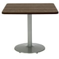 thumbnail image 1 of KFI Studios Mode 2.5' Square Counter Height Dining Table, Studio Teak, Silver Base, 1 of 2