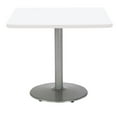 thumbnail image 1 of KFI Studios Mode 2.5' Square Dining Table, Designer White, Silver Base, 1 of 2