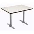 thumbnail image 1 of KFI Studios Mode 2.5' x 4' Bistro Table, Crisp Linen, Silver Base, 1 of 7