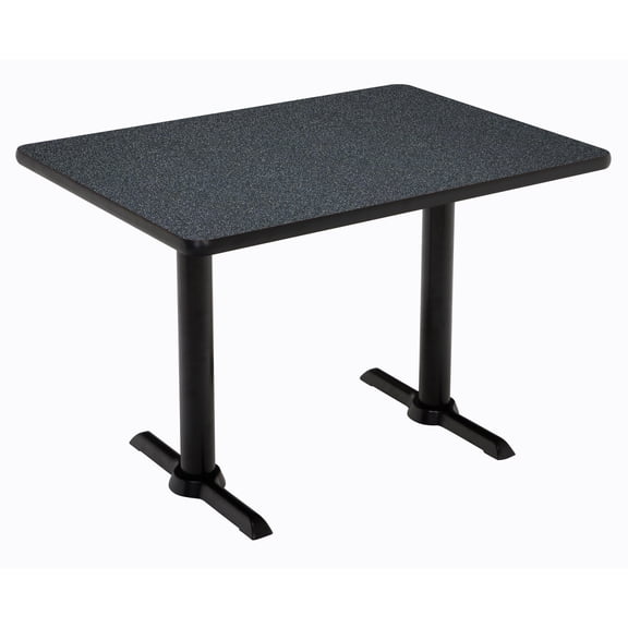 KFI Studios Mode 2.5' x 4' Bistro Table, Grey Nebula, Black Base