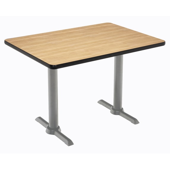 KFI Studios Mode 2.5' x 4' Bistro Table, Natural, Silver Base