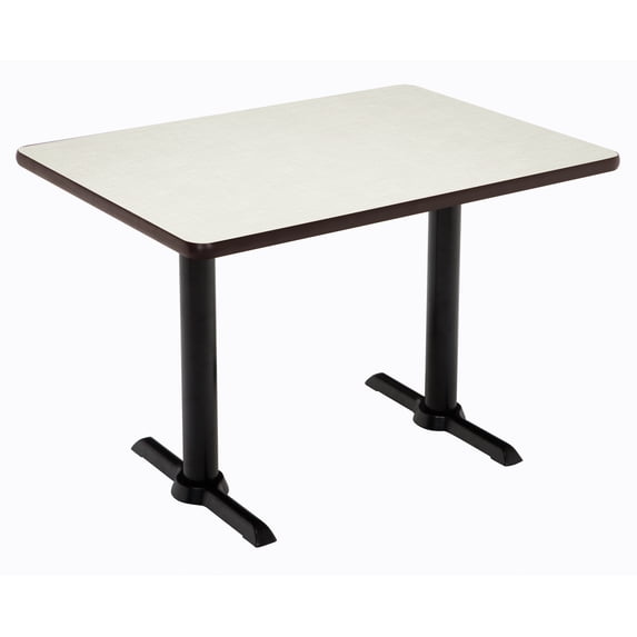 KFI Studios Mode 2.5' x 4' Dining Table, Crisp Linen, Black Base