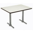 thumbnail image 1 of KFI Studios Mode 2.5' x 4' Dining Table, Crisp Linen, Silver T-Leg Base, 1 of 7