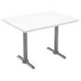 thumbnail image 1 of KFI Studios Mode 2.5' x 4' Dining Table, Designer White, Silver T-Leg Base, 1 of 3