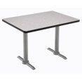 thumbnail image 1 of KFI Studios Mode 2.5' x 4' Dining Table, Grey Nebula, Silver T-Leg Base, 1 of 7