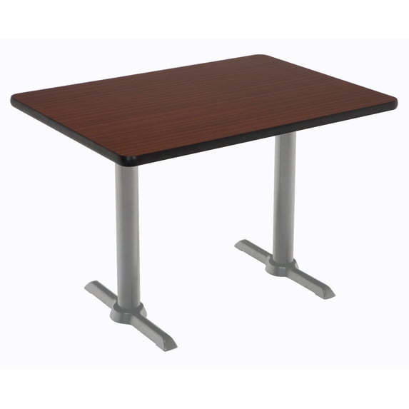 KFI Studios Mode 2.5' x 4' Dining Table, Mahogany, Silver T-Leg Base
