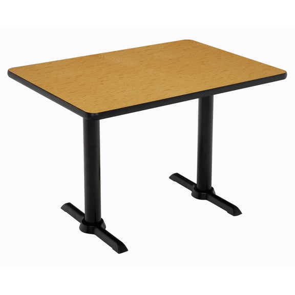 KFI Studios Mode 2.5' x 4' Dining Table, Medium Oak, Black Base