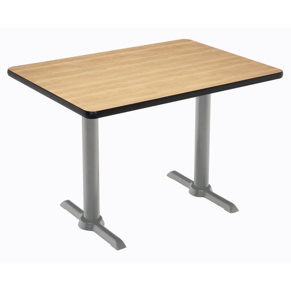 KFI Studios Mode 2.5' x 4' Dining Table, Natural, Silver T-Leg Base