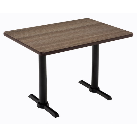 KFI Studios Mode 2.5' x 4' Dining Table, Studio Teak, Black Base