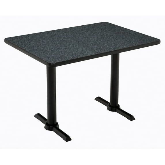 KFI Studios Mode 2.5' x 5' Bistro Table, Graphite Nebula, Black Base