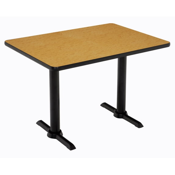 KFI Studios Mode 2.5' x 5' Bistro Table, Medium Oak, Black Base