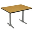 thumbnail image 1 of KFI Studios Mode 2.5' x 5' Bistro Table, Medium Oak, Silver Base, 1 of 7