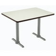 thumbnail image 1 of KFI Studios Mode 2.5' x 5' Dining Table, Crisp Linen, Silver T-Leg Base, 1 of 7