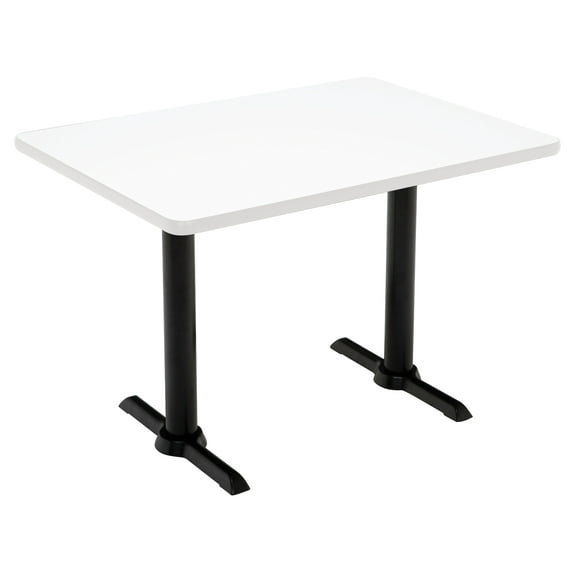 KFI Studios Mode 2.5' x 5' Dining Table, Designer White, Black Base