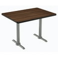 thumbnail image 1 of KFI Studios Mode 2.5' x 5' Dining Table, Walnut, Silver T-Leg Base, 1 of 7