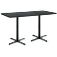 thumbnail image 1 of KFI Studios Mode 2.5' x 6' Bistro Table, Graphite Nebula, Black Base, 1 of 7