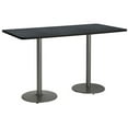 thumbnail image 1 of KFI Studios Mode 2.5' x 6' Bistro Table, Graphite Nebula, Silver Base, 1 of 7