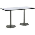 thumbnail image 1 of KFI Studios Mode 2.5' x 6' Bistro Table, Grey Nebula, Silver Base, 1 of 7