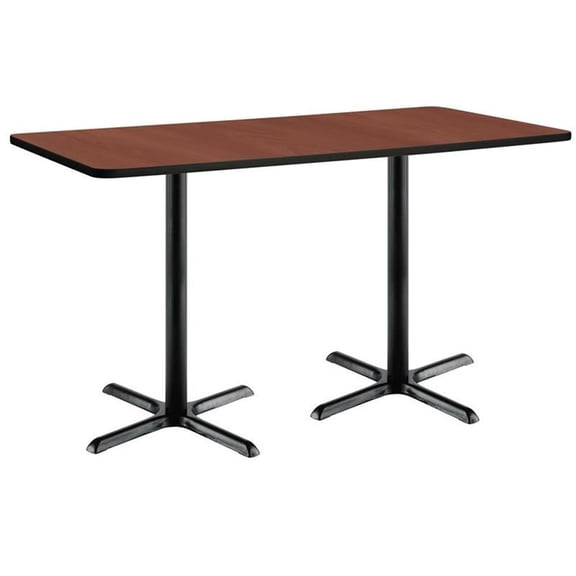 KFI Studios Mode 2.5' x 6' Bistro Table, Mahogany, Black Base