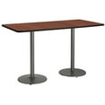thumbnail image 1 of KFI Studios Mode 2.5' x 6' Bistro Table, Mahogany, Silver Base, 1 of 7
