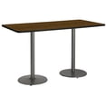 thumbnail image 1 of KFI Studios Mode 2.5' x 6' Bistro Table, Walnut, Silver Base, 1 of 7