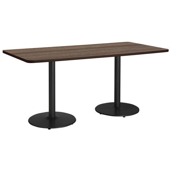 KFI Studios Mode 2.5' x 6' Counter Height Dining Table, Studio Teak, Black Base