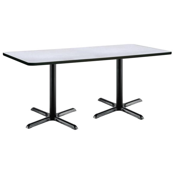 KFI Studios Mode 2.5' x 6' Dining Table, Grey Nebula, Black Base